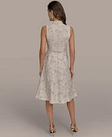 Donna Karan New York Women's Belted Jacquard Dress