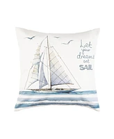 18" x 18" Let Your Dreams Set Sail Embroidered Throw Pillow