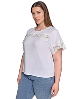 Karl Lagerfeld Paris Plus Cutout Knit Top