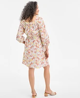 Style & Co Women's Printed Lurex Square-Neck Dress, Exclusively at Macy's