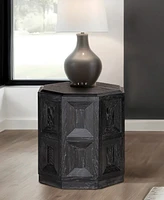 Furniture of America 20" Wood Flonnin Hexagon End Table