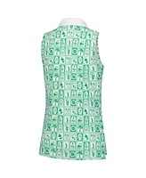 Smith & Quinn Women's Green Arnold Palmer Invitational Geo Print Sleeveless Polo Shirt
