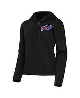 Antigua Women's Black Buffalo Bills Contemporary Quarter-Zip Hoodie