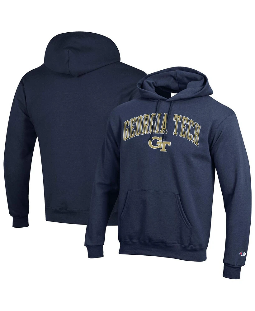 Champion Men's Navy Georgia Tech Yellow Jackets Arch Over Logo Pullover Hoodie