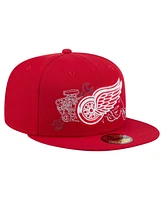 New Era Men's Red Detroit Wings State Stitch 59FIFTY Fitted Hat