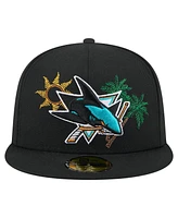 New Era Men's Black San Jose Sharks State Stitch 59FIFTY Fitted Hat