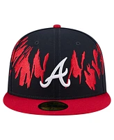 New Era Men's Navy/Red Atlanta Braves Retro Pattern 59FIFTY Fitted Hat