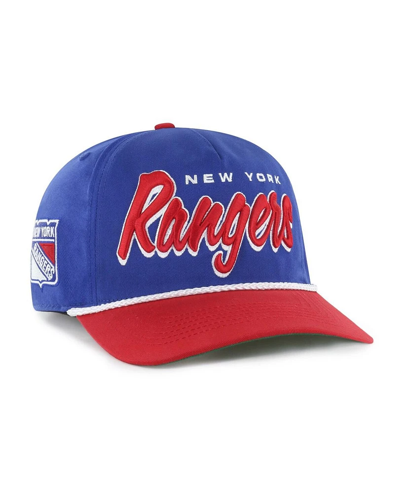 '47 Brand Men's Blue/Red New York Rangers Drop Shadow Rope Hitch Adjustable Hat