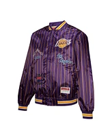 Mitchell & Ness X Dannijo Women's Purple Los Angeles Lakers Satin Full-Snap Jacket