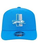 New Era Men's Blue Detroit Lions Main Trucker 9SEVENTY Stretch-Snap Hat