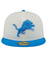 New Era Men's White/Blue Detroit Lions Main 59FIFTY Fitted Hat