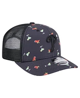 New Era Men's Black Philadelphia Phillies Adventure Drinks Pattern 9SEVENTY Stretch-Snap Hat