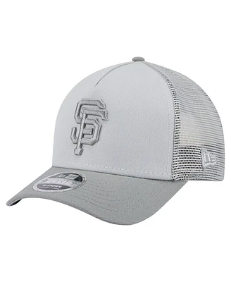 New Era Men's Gray San Francisco Giants Color Pack A-Frame 9FORTY Trucker Adjustable Hat