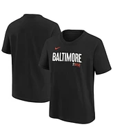 Nike Big Boys and Girls Black Baltimore Orioles City Connect Wordmark T-Shirt