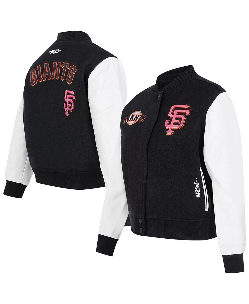 Pro Standard Women's Black San Francisco Giants Game Day Classics Wool Varsity Jacket