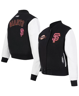Pro Standard Women's Black San Francisco Giants Game Day Classics Wool Varsity Jacket