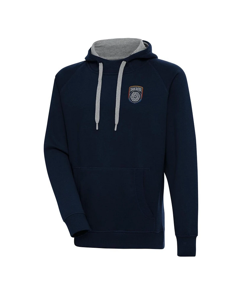 Antigua Men's Navy San Diego Fc Victory Raglan Pullover Hoodie