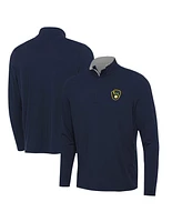 Antigua Men's Navy Milwaukee Brewers Content Quarter-Zip Top