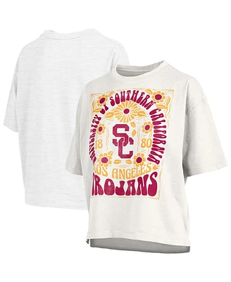 Pressbox Women's White Usc Trojans Harmony Oversized T-Shirt