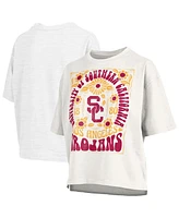 Pressbox Women's White Usc Trojans Harmony Oversized T-Shirt