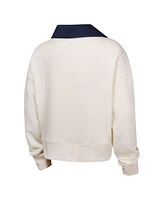Outerstuff Girls Youth White New York Yankees Ballpark Hit Collared V-Neck Pullover Sweatshirt