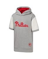 Outerstuff Big Boys and Girls Heather Gray Philadelphia Phillies Line Up Short Sleeve Pullover Hoodie