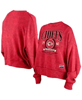 New Era Women's Red Kansas City Chiefs Throwback Boxy Sweatshirt