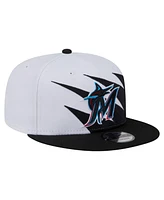 New Era Men's Black/White Miami Marlins Jagged 9FIFTY Snapback Hat
