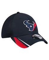 New Era Men's Navy Houston Texans Game Day Linear 39THIRTY Flex Hat
