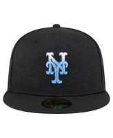 New Era Men's Black York Mets Tonal Koi 59FIFTY Fitted Hat