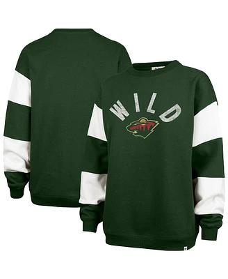 '47 Brand Women's Green Minnesota Wild Eephus Barred Pullover Sweatshirt