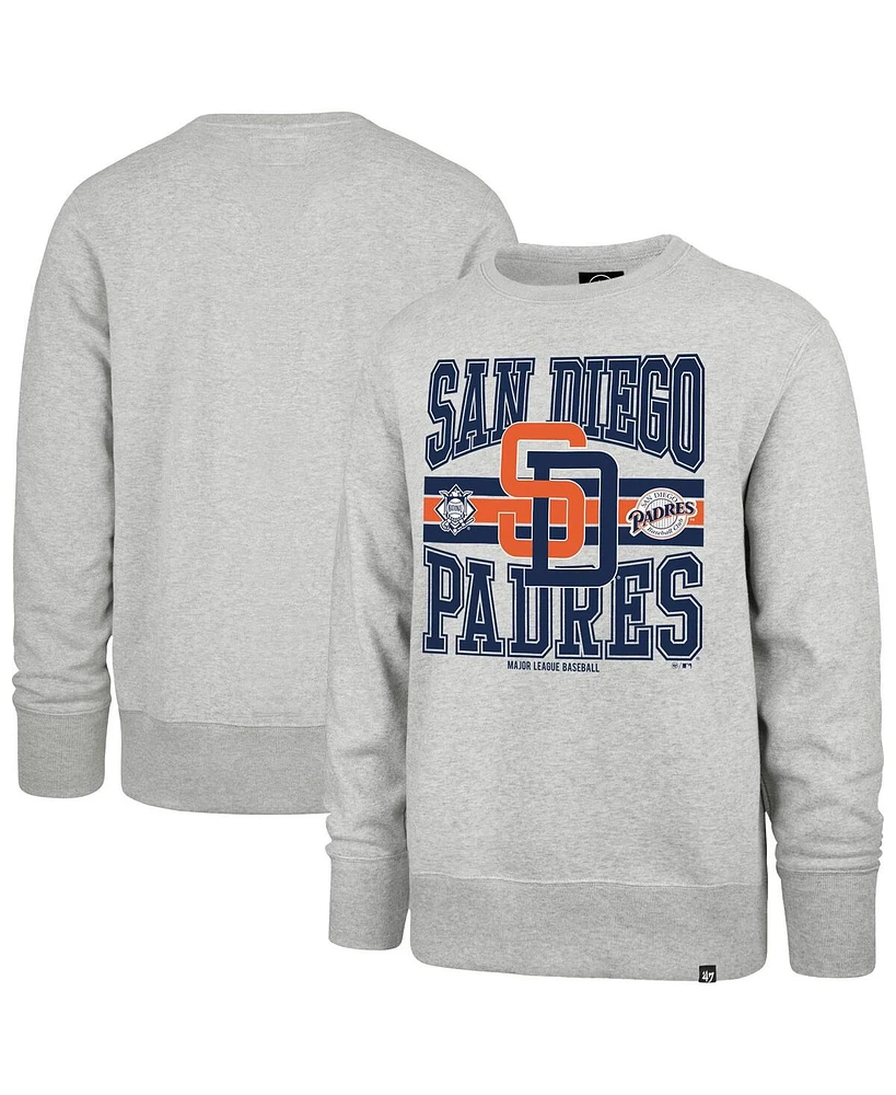 '47 Brand Men's Gray San Diego Padres Letters Headline Pullover Sweatshirt
