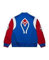 Mitchell & Ness Men's Royal/Red Atlanta Braves Cooperstown Collection Team Origins Satin Full-Snap Jacket