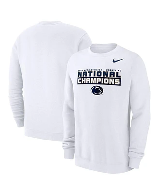 Nike Men's White Penn State Nittany Lions 2025 Ncaa Wrestling National Champions Club Fleece Pullover Sweatshirt