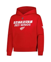 Outerstuff Big Boys and Girls Red Detroit Wings Authentic Pro Wordmark Fleece Pullover Hoodie