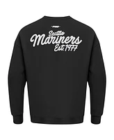 Pro Standard Men's Black Seattle Mariners Paint The City Dropped Shoulder Pullover Sweatshirt