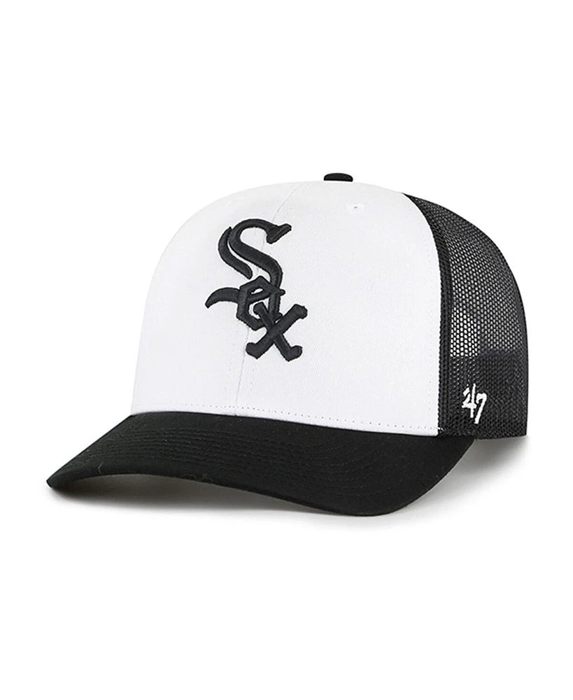 '47 Brand Men's White/Black Chicago White Sox Freshman Trucker Adjustable Hat
