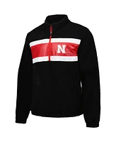 G-iii Sports by Carl Banks Men's Black Nebraska Huskers Pinch Runner Half-Zip Top