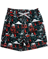 Wes & Willy Big Boys and Girls Green Miami Hurricanes Luau Swim Trunks