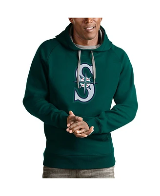 Antigua Men's Aqua Seattle Mariners Victory Pullover Team Logo Hoodie
