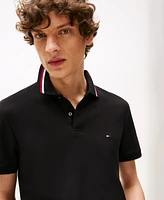 Tommy Hilfiger Men's Red, White, and Blue Collar Regular Fit Polo Shirt