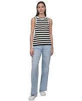 Dkny Jeans Petite Cotton Ribbed Sweater Tank Top