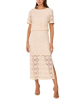 Vince Camuto Women's Crochet Short-Sleeve Blouse