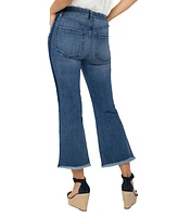 Liverpool Los Angeles Petite Gia Glider Frayed-Hem Cropped Flare Jeans