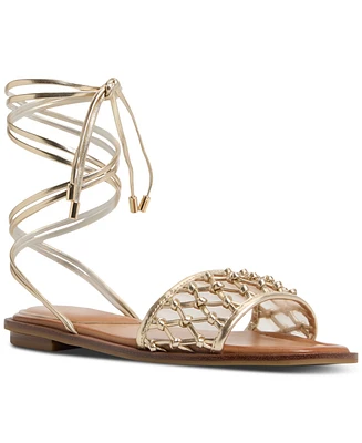 Aldo Women's Seazen Lace-Up Ankle-Tie Flat Sandals