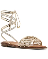 Aldo Women's Seazen Lace-Up Ankle-Tie Flat Sandals