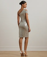Lauren Ralph Women's Metallic One-Shoulder Cocktail Dress