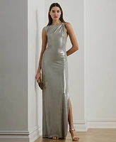 Lauren Ralph Women's Metallic Jersey Column Gown