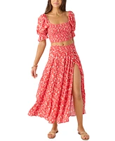 O'Neill Juniors' Luciana Printed Smocked-Waist Tiered Skirt
