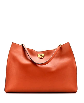 Pre-Owned Salvatore Ferragamo Large Trifolio Tote Leather